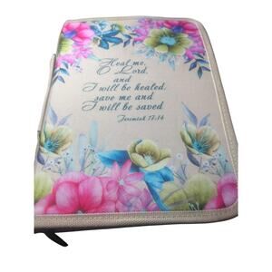 Bible Cover Zip Close Interior Pockets on Each Side 8 x 11x 2.5” NWOT